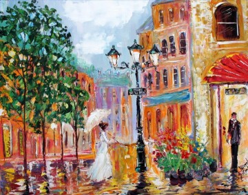 パリのロマンティックな街並み Oil Paintings